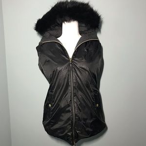 Michael Kors Reversible Faux Fur Hood Down Vest